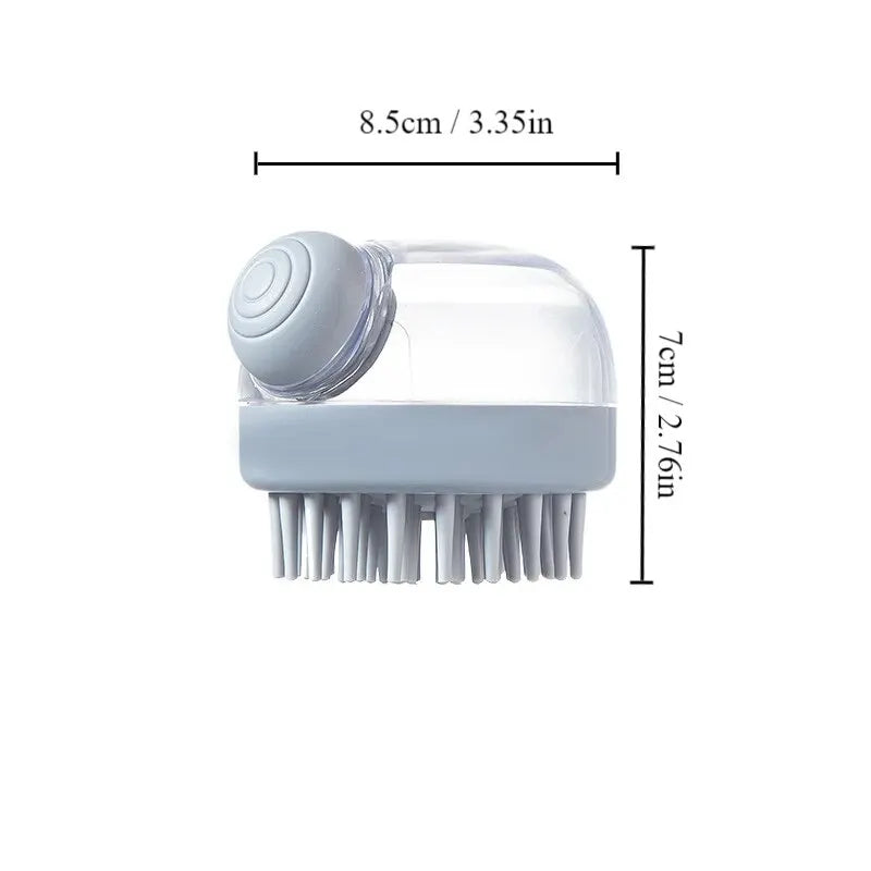 Soft Silicone Pet Bath Brush with Shampoo Dispenser