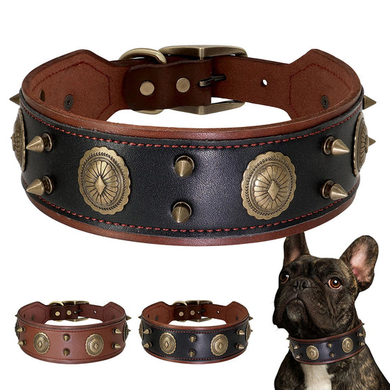 Super Cool Pet Dog Collar Genuine Leather