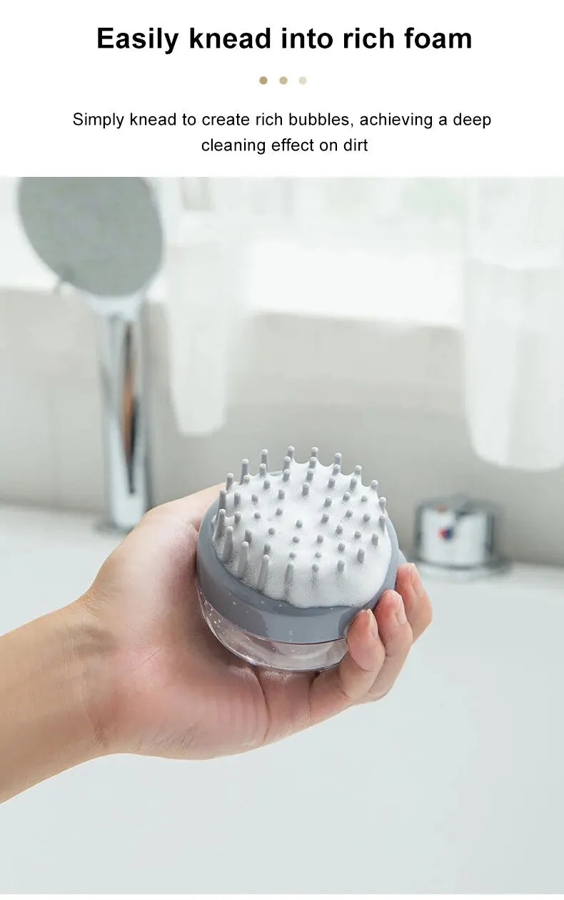 Soft Silicone Pet Bath Brush with Shampoo Dispenser
