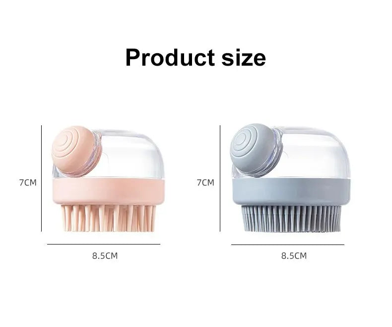 Soft Silicone Pet Bath Brush with Shampoo Dispenser