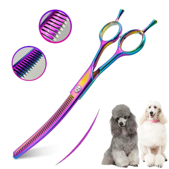 7.0-Inch Colorful Curved Thinning Shears