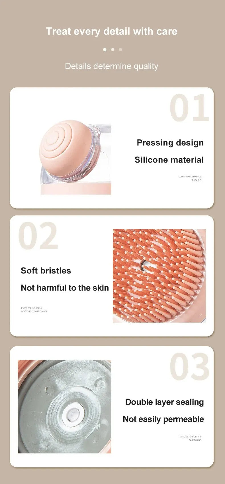 Soft Silicone Pet Bath Brush with Shampoo Dispenser