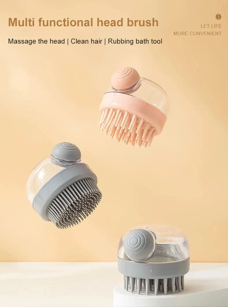 Soft Silicone Pet Bath Brush with Shampoo Dispenser