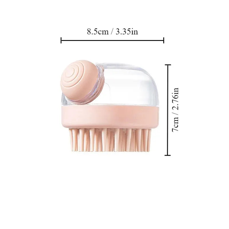 Soft Silicone Pet Bath Brush with Shampoo Dispenser
